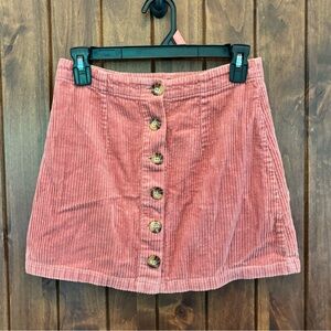 Womens Pink Skirt Size S Button Slit